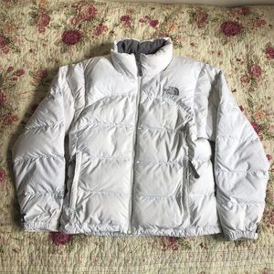 the north face white nupstee 700 puffer jacket